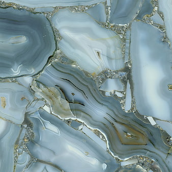 Blue Agate Stone Texture with Natural Veins and Crystals