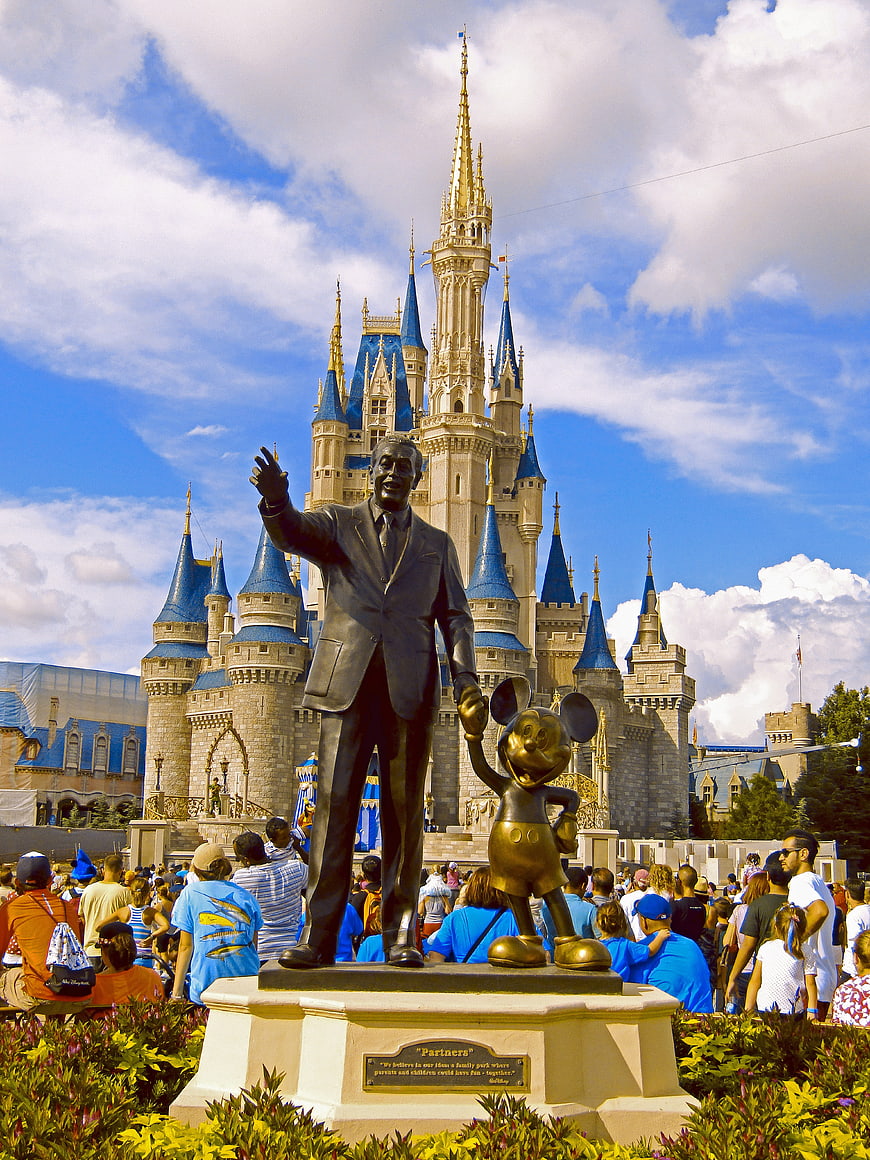 Partners Statue and Cinderella Castle at Magic Kingdom Orlando