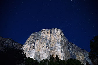Half Dome Yosemite National Park Night Sky Stars