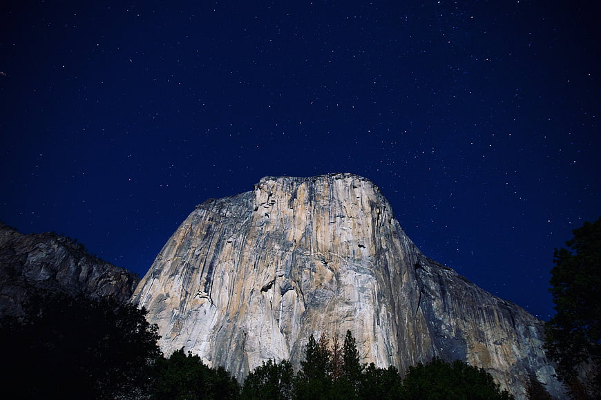 Half Dome Yosemite National Park Night Sky Stars
