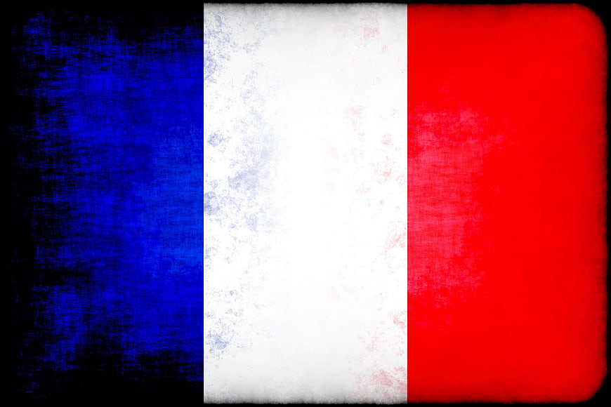 Grungy French Flag Texture with Vintage Distressed Effect