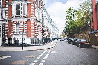 Classic red brick Victorian architecture on a quiet London street