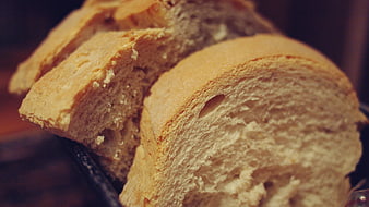 Close-up of sliced artisan bread with soft texture