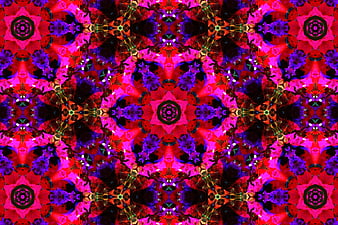 Vibrant Pink and Purple Kaleidoscope Abstract Pattern