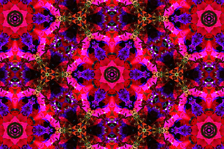 Vibrant Pink and Purple Kaleidoscope Abstract Pattern