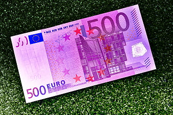 500 Euro Banknote Lying On Green Grass