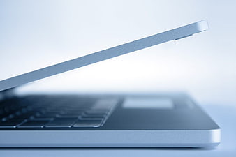 Closeup of Thin Silver Laptop Side Profile