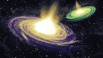 Artist's Concept of Binary Black Hole Merger with Accretion Disks