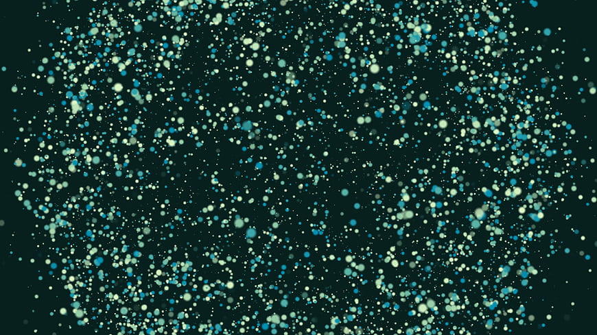 Abstract Blue and Green Glowing Particles Background