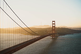 Golden Gate Bridge Sunset Aerial View San Francisco