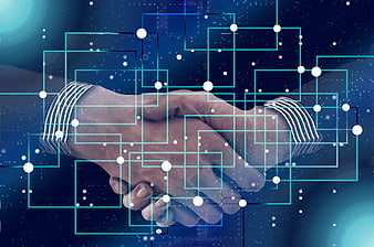 Digital handshake with blockchain network overlay concept