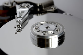 Close-up of Hard Drive Platter and Read-Write Head