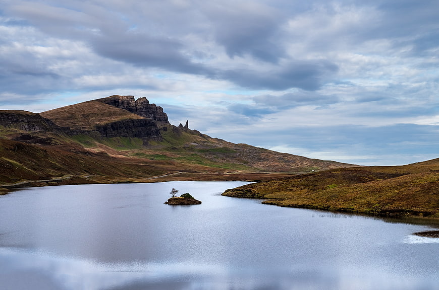 Dramatic Scottish Highland Landscape with Loch and Mountain