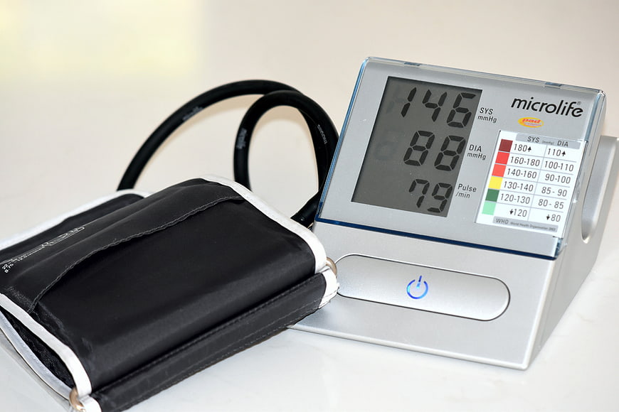 Digital Blood Pressure Monitor With Cuff And Reading