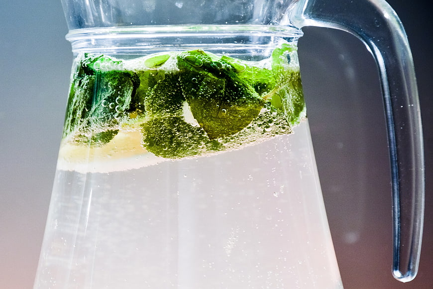 Refreshing Mint Lemonade Pitcher with Bubbles