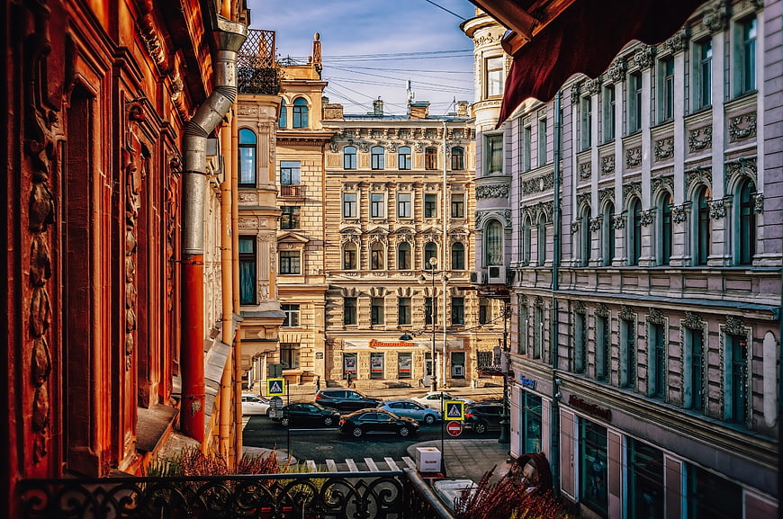 Historic European City Street View With Ornate Architecture
