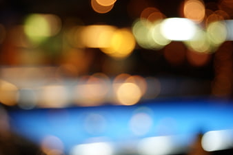 Abstract Bokeh Lights on Blue Billiard Table Background