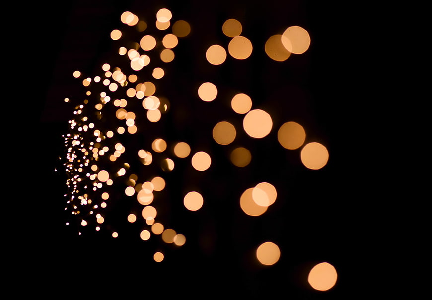 Abstract Bokeh Lights on Black Background