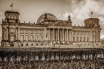 Sepia Toned Reichstag Building Berlin Germany Architecture