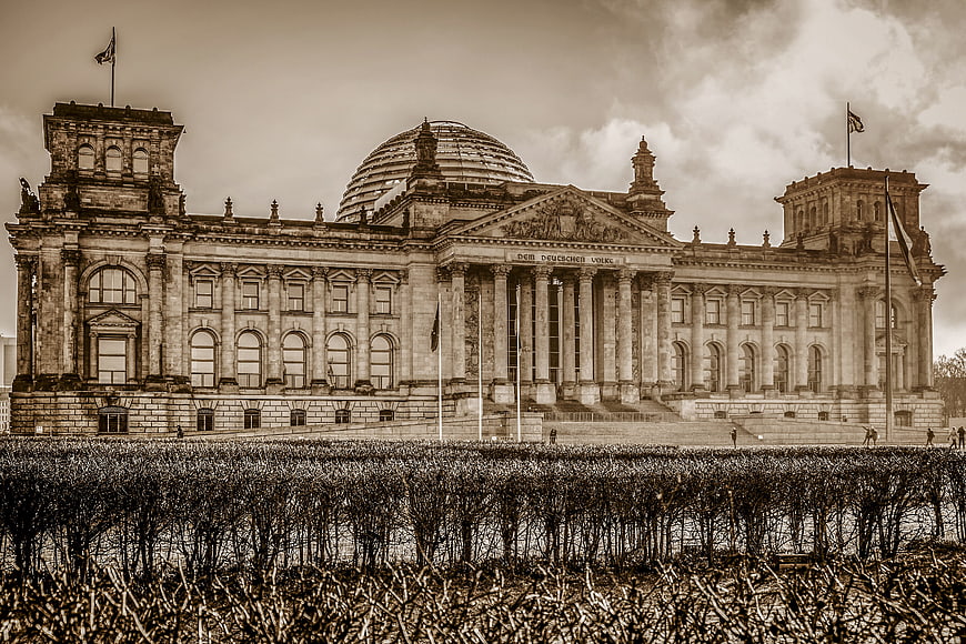 Sepia Toned Reichstag Building Berlin Germany Architecture