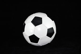 Classic Black And White Soccer Ball On Black Background