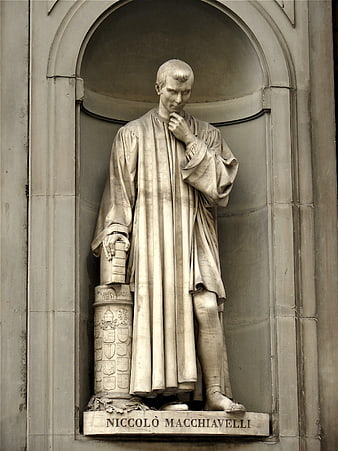 Statue of Niccolò Machiavelli in Stone Niche