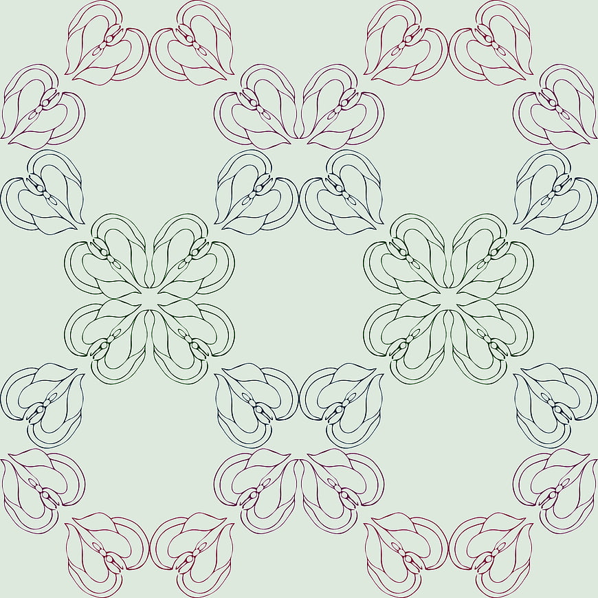 Seamless pastel butterfly line art pattern background