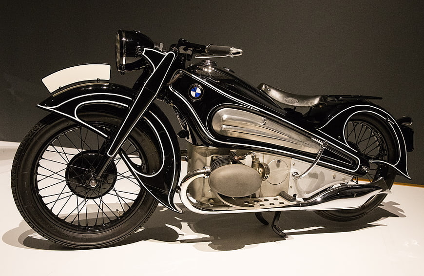 Vintage 1934 BMW R7 Art Deco Motorcycle In Museum Display