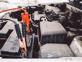 Car Battery Jump Start with Jumper Cables