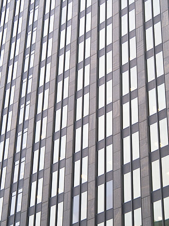 Modern Office Building Facade with Vertical Window Pattern