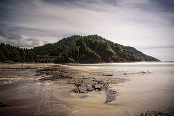 Long Exposure Deception Bay Bridge and Forested Headland