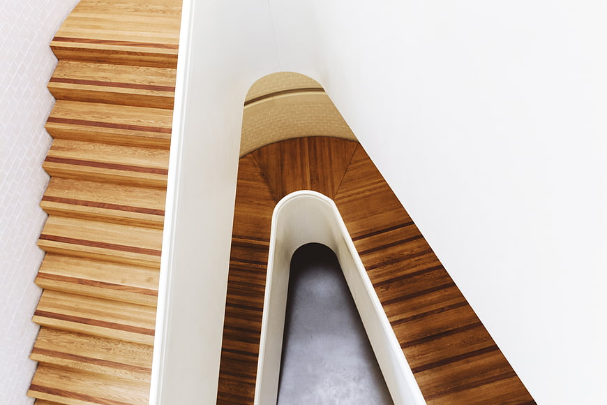 Modern Wooden Spiral Staircase Interior Design