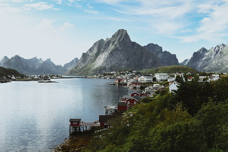 Scenic View of Reine Village in Lofoten Islands, Norway