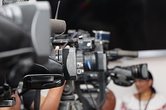 Professional Video Camera Equipment Close-Up