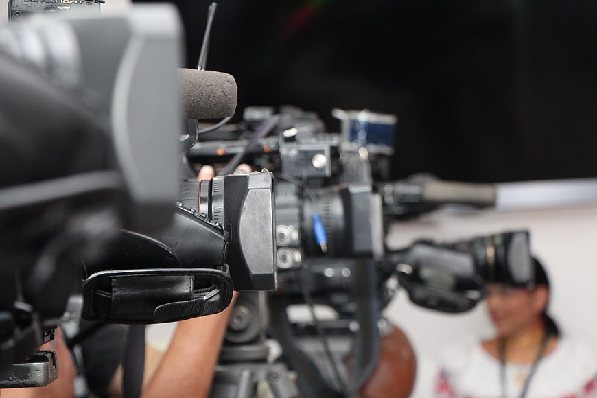 Professional Video Camera Equipment Close-Up