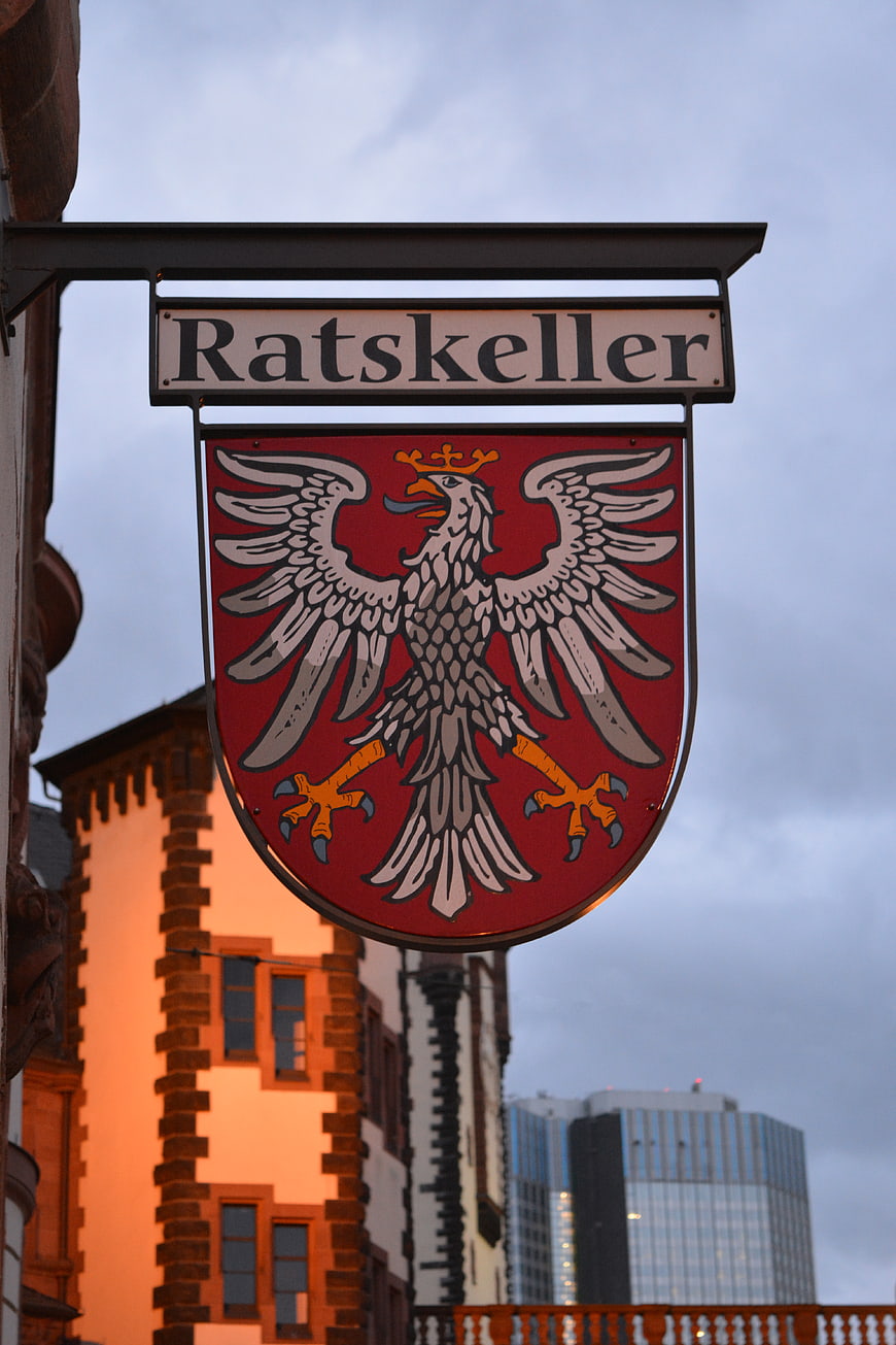 Ratskeller Restaurant Sign with Eagle Emblem