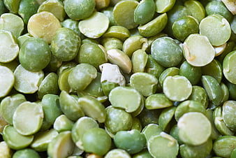 Macro shot of raw split green peas texture