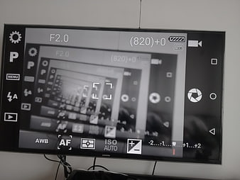 Camera screen displaying recursive infinity mirror effect