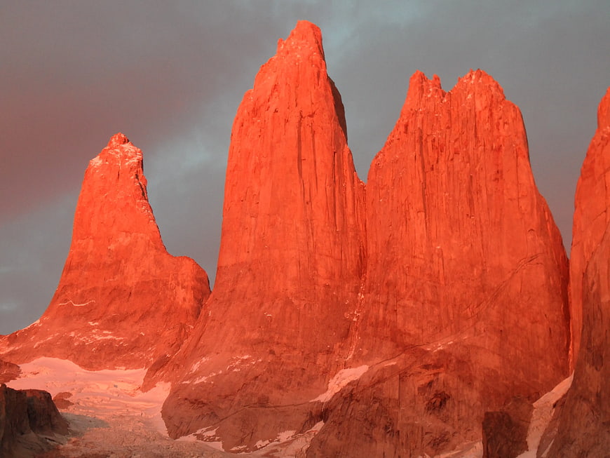 Dramatic Red Mountain Peaks at Sunset