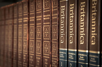 Vintage Encyclopedia Britannica Books on Shelf