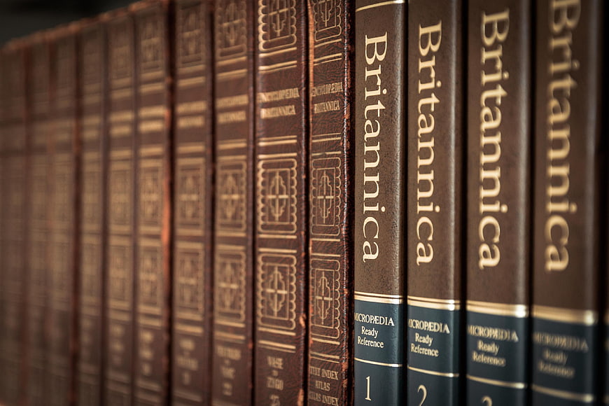 Vintage Encyclopedia Britannica Books on Shelf