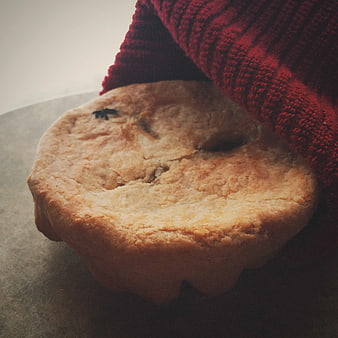 Homemade Pie Under Red Knitted Blanket