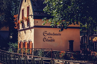 Historic Goldschmiede in der Oelmühle Building Facade in Freiburg
