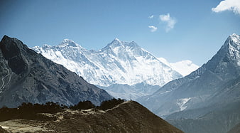 Majestic Snow-Capped Mountain Peaks in Himalayas