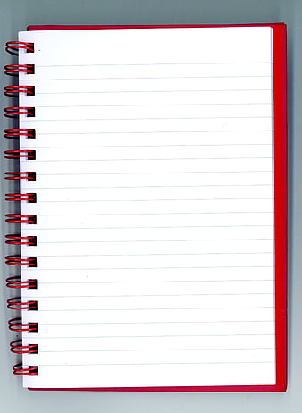 Open Red Spiral Notebook With Blank Lined Pages