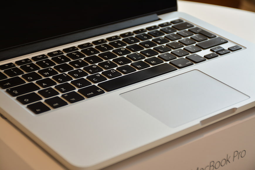 Close-up of MacBook Pro Keyboard and Trackpad
