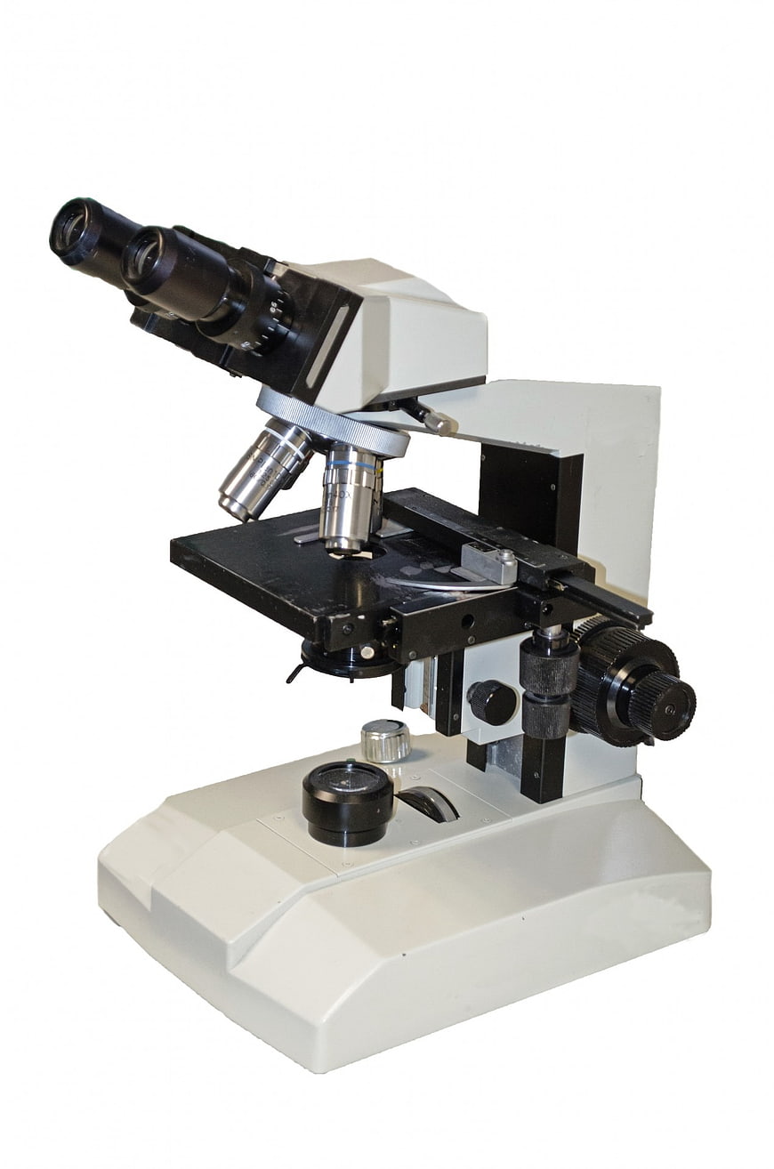 Professional Stereo Microscope Isolated On White Background