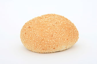 Golden Sesame Bread Roll Isolated On White Background