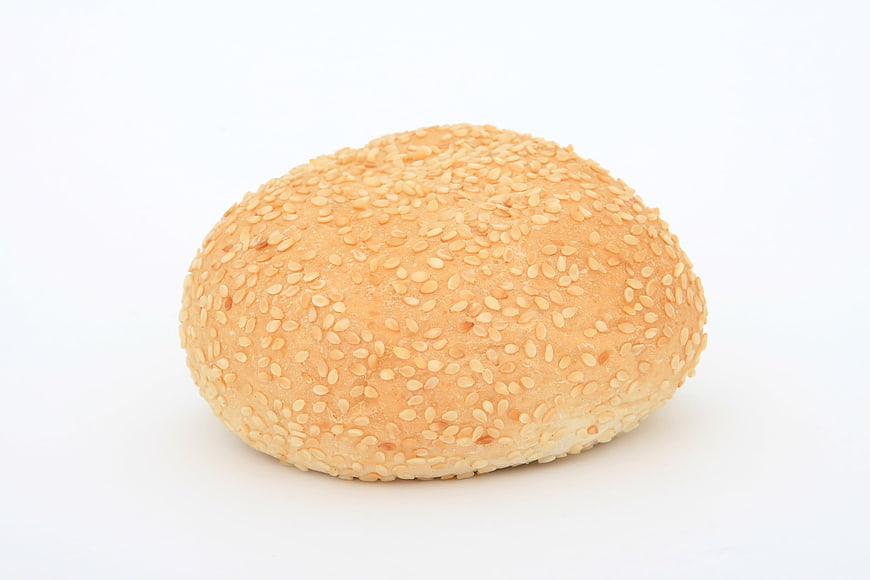 Golden Sesame Bread Roll Isolated On White Background