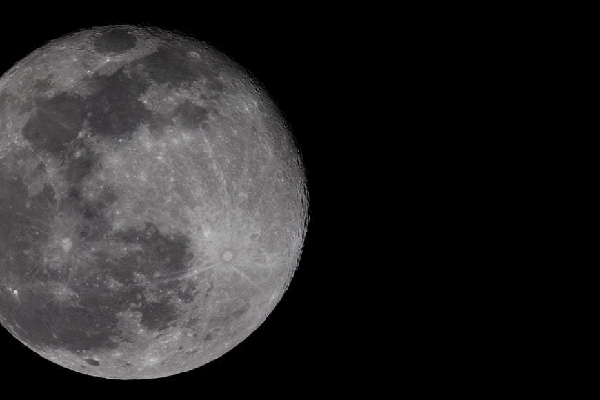 High-Resolution Moon Surface Texture with Craters and Dark Maria